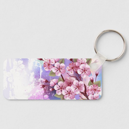 Porte-clés Sakura rose sur la peinture Arrière - plan (Recto)