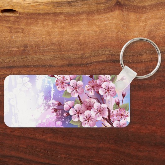 Porte-clés Sakura rose sur la peinture Arrière - plan (Recto)