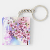 Porte-clés Sakura rose sur la peinture Arrière - plan (Dos)