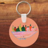 Porte-clés Salade de fruits humoristique dessin animé (Recto)