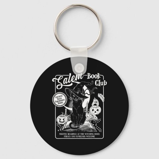 Porte-clés Salem Witch Bookish Retro Halloween Blac (Recto)