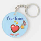 Porte-clés Salle de classe Saint-Valentin Boho Donuts et fleu (Dos)