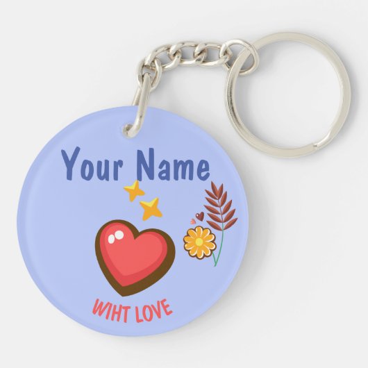 Porte-clés Salle de classe Saint-Valentin Boho Donuts et fleu (Dos)