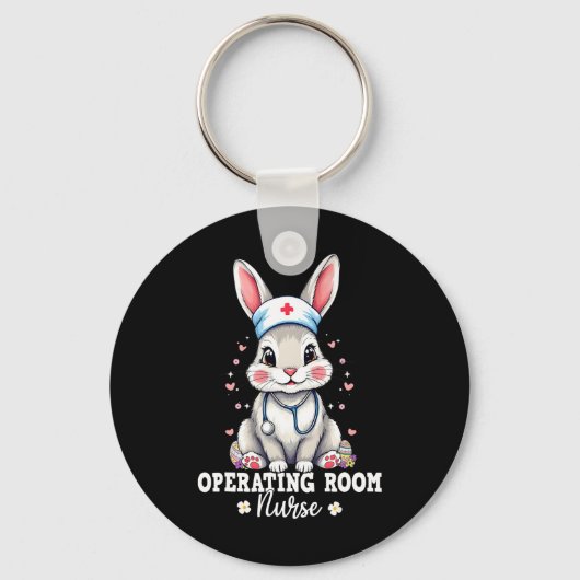 Porte-clés Salle d'opération Bunny infirmière avec Stethoscop (Recto)