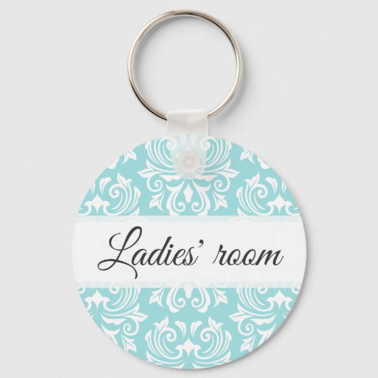 Porte-clés Salle pour dames bleu pâle damé modèle salle de ba (Recto)