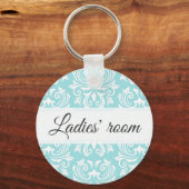Porte-clés Salle pour dames bleu pâle damé modèle salle de ba (Recto)