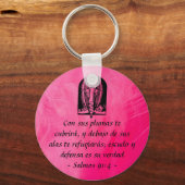 Porte-clés Salmos 91:4 Espagnol porte - clé (Recto)