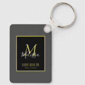 Porte-clés Salon de beauté en or gris SPA Monogramme (Verso)