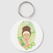 Porte-clés Salon de beauté facial Spa au concombre (Recto)