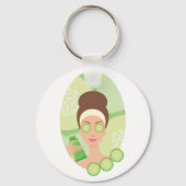 Porte-clés Salon de beauté facial Spa au concombre (Verso)