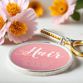 Porte-clés Salon de maquillage moderne ciseaux d'or rose