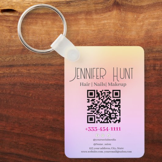 Porte-clés Salon QR code moderne (Recto)