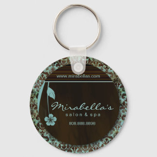Porte-clés Salon Spa Floral Porte - clé Cadeau damassé bleu