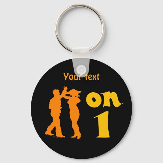 Porte-clés Salsa Dansant Sur Une Silhouette Personnalisable (Recto)