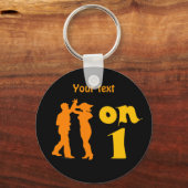 Porte-clés Salsa Dansant Sur Une Silhouette Personnalisable (Recto)