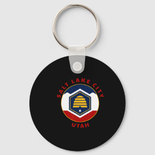 Porte-clés Salt Lake City Utah Nouveau Drapeau Ut Ruche Vacan