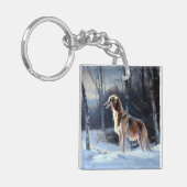 Porte-clés Saluki Laisser neiger Noël (Devant gauche)