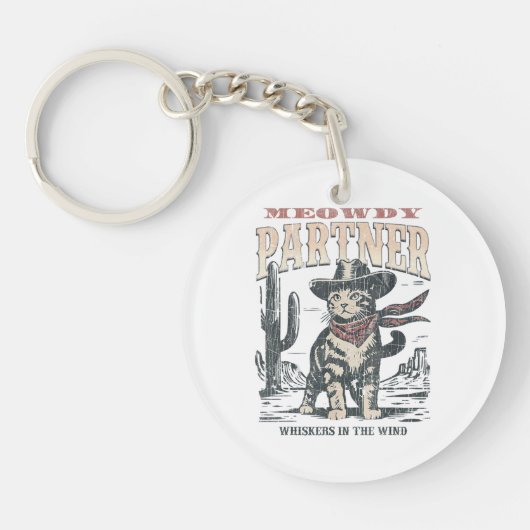 Porte-clés Salut associé Cowboy Chat  (Devant)