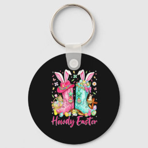 Porte-clés Salut lapin de Pâques western coquette bottes de c