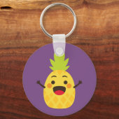 Porte-clés Salut les amis ! Illustration d'ananas (Recto)