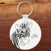 Porte-clés "Salut" Lettres belle Zebra Black & White tendance (Recto)
