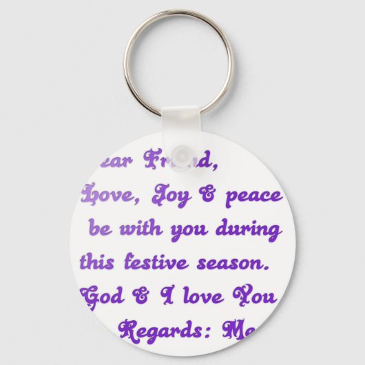 Porte-clés Salutation de la saison festive "Cher ami" (Recto)