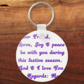 Porte-clés Salutation de la saison festive "Cher ami" (Recto)