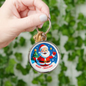 Porte-clés Salutation Joyeuse du Père Noël (Main)
