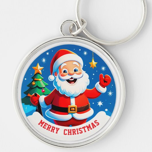 Porte-clés Salutation Joyeuse du Père Noël (Devant)