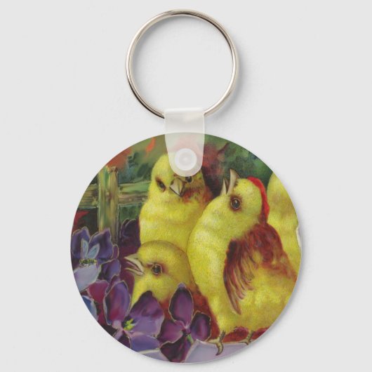 Porte-clés Salutations aux poussins de Pâques (Recto)