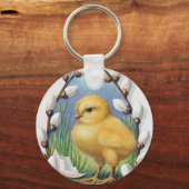 Porte-clés Salutations de Pâques Chick Jaune (Recto)