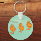 Porte-clés Salutations de Pâques Chicks Vert (Recto)