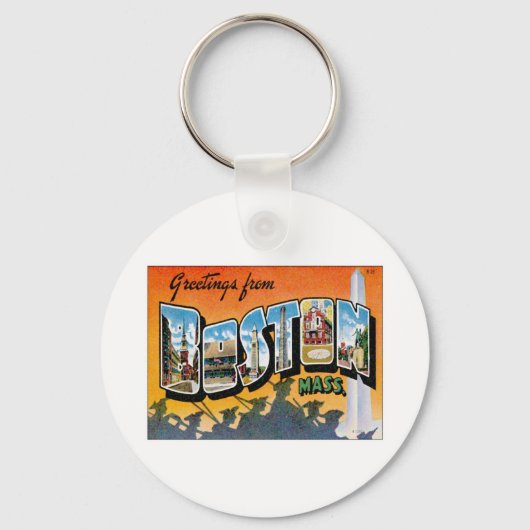 Porte-clés Salutations Du Massachusetts De Boston (Recto)