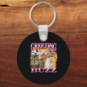 Porte-clés Salutations Huzz Drôle Chat Mème Contrefaçon Graph (Recto)