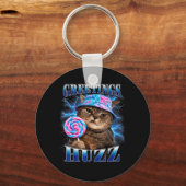 Porte-clés Salutations Huzz Drôle De Chat Mème Contrefaçon Gr (Recto)