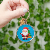 Porte-clés Salutations Joyeuses du Père Noël (Main)