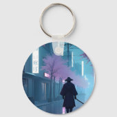 Porte-clés Samouraï Néon – Conception Rétro Anime (Verso)