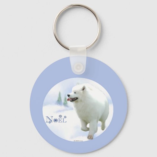 Porte-clés Samoyed Noel (Recto)