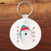 Porte-clés Samoyed Père Noël Paws (Recto)