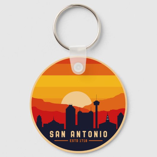 Porte-clés San Antonio Texas Skyline Cityscape (Recto)