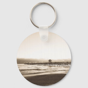 Porte-clés San Clemete pier California beach vintage photo