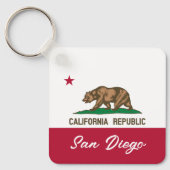 Porte-clés San Diago California Republic flag custom (Recto)