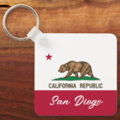 Porte-clés San Diago California Republic flag custom (Recto)