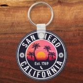 Porte-clés San Diego California Sunset Vacation Souvenirs 60s (Recto)
