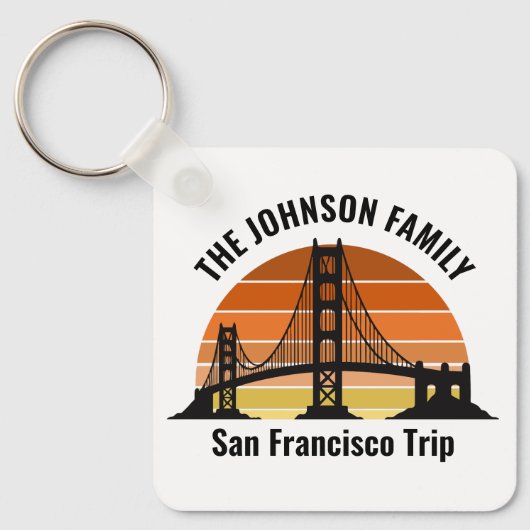 Porte-clés San Francisco Bridge Sunset Custom Triage Souvenir (Recto)