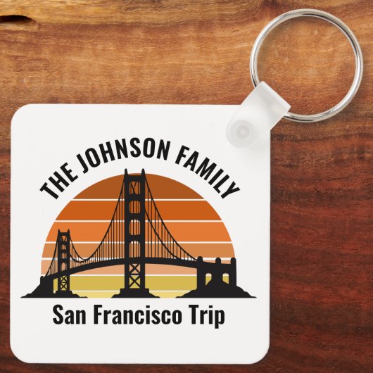 Porte-clés San Francisco Bridge Sunset Custom Triage Souvenir (Verso)