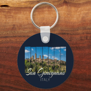 Porte-clés San Gimignano Toscane Italie Vinatge Vue panoramiq