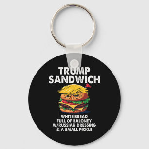 Porte-clés Sandwich Trump Pain Blanc Plein De Balivernes Drôl
