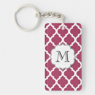Porte-clés Sangria Carrelage rouge marocain avec Monogramme p