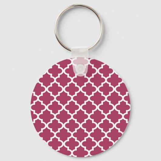 Porte-clés Sangria Rouge Marocain Trellis Motif (Recto)